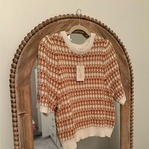 Tan and Cream Knit Sweater